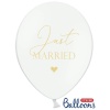 Balón Just Married pastelový biely, 30cm, 1ks