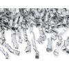 Vystreľovacie konfety strieborné metalické špirály, 60cm