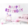 Fóliové balóny nápis Happy Birthday, ružový, 340x35cm