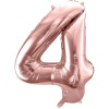 Fóliový balón číslo 4, ružovo zlaty, 86cm