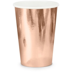 Papierový pohár ružovo zlatý, 220ml, 6ks