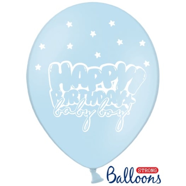 Balón Happy Birthday Baby Boy modrý, 30cm, 1ks