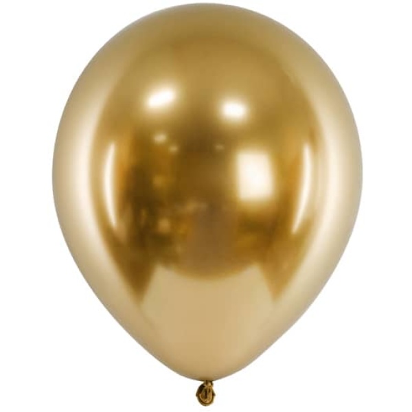 Balóny chrómové zlaté, 30cm, 1ks