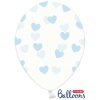 Balón Srdiečka bledomodrý, priehľadný, 30cm, 1ks