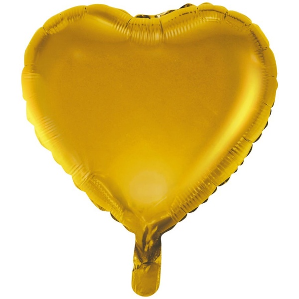 Fóliový balón zlaté srdce matné, 46cm