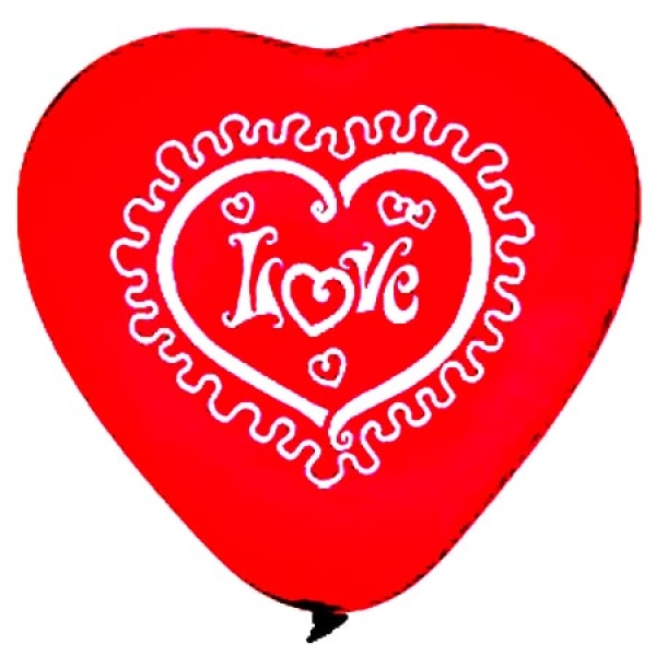 Balón červené srdce I love You, 25cm, 1ks