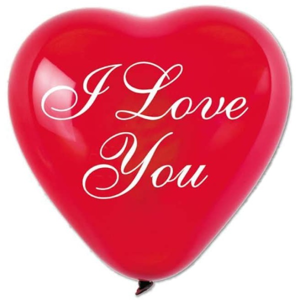 Balóny červené srdcia I Love You, 25cm