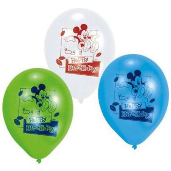 Balóny Happy Birthday Mickey Mouse, 6ks
