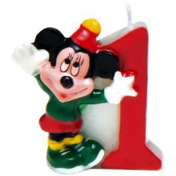 Číselná sviečka 1 Mickey Mouse, 5cm