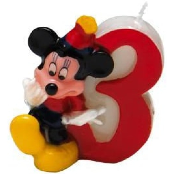 Číselná sviečka 3 Mickey Mouse, 5cm