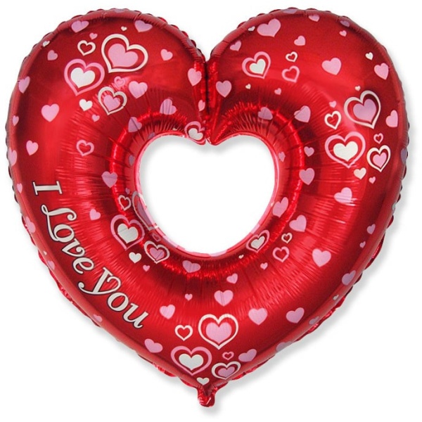 Fóliový balón srdce s nápisom I Love You, 60cm