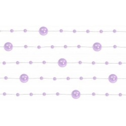 Girlanda perlová bledo fialová, 130cm, 5ks