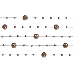 Girlanda perlová hnedá, 130cm, 5ks