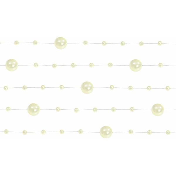 Girlanda perlová krémová, 130cm, 5ks