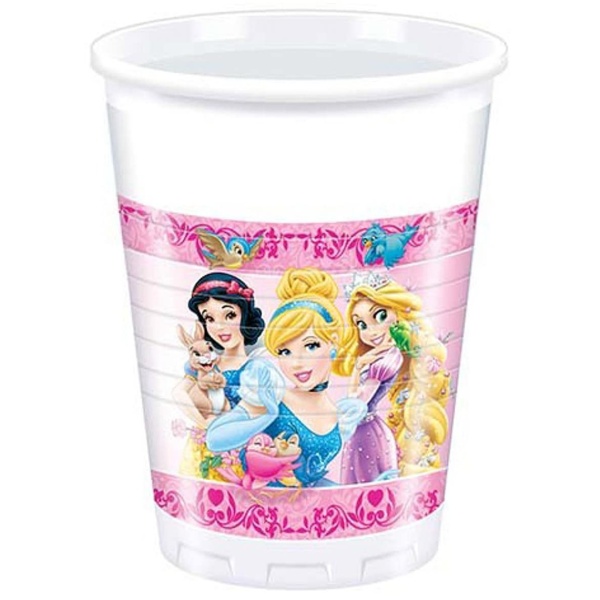Plastové poháre Disney princezny, 200ml, 8ks