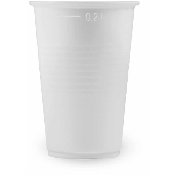 Plastový pohár biely, 200ml, 15ks