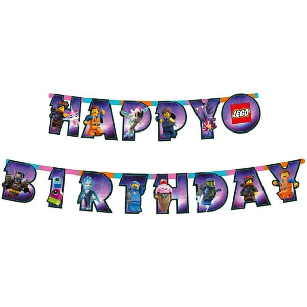 Girlanda nápis Happy Birthday Lego Movie 2, 163x13cm