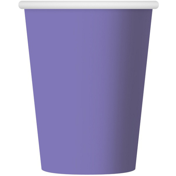 Papierové poháre fialové, 270ml, 6ks