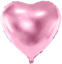 Fóliový balón bledoružové srdce, 45cm