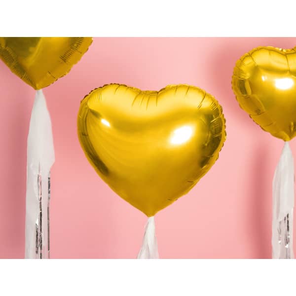 Fóliový balón zlaté srdce, 45cm