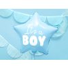 Fóliový balón hviezda s nápisom It’s a boy, bledo modrý, 48cm