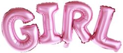 Fóliový balón nápis GIRL ružový, 74x33cm