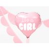 Fóliový balón srdce s nápisom It's a girl, bledo ružové, 45cm