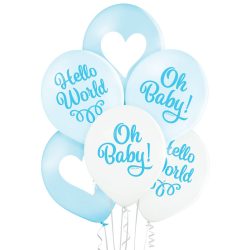 Balónový set Oh Baby modrý, 30cm, 6ks
