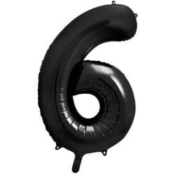 Fóliový balón číslo 6, čierny, 86cm
