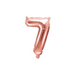 Fóliový balón číslo 7, ružovo zlatý, 35cm