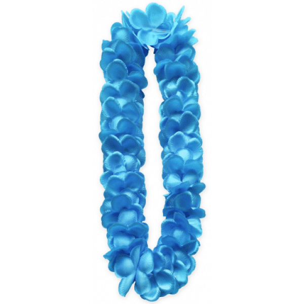 Havajský náhrdelník saténový modrý, 120cm