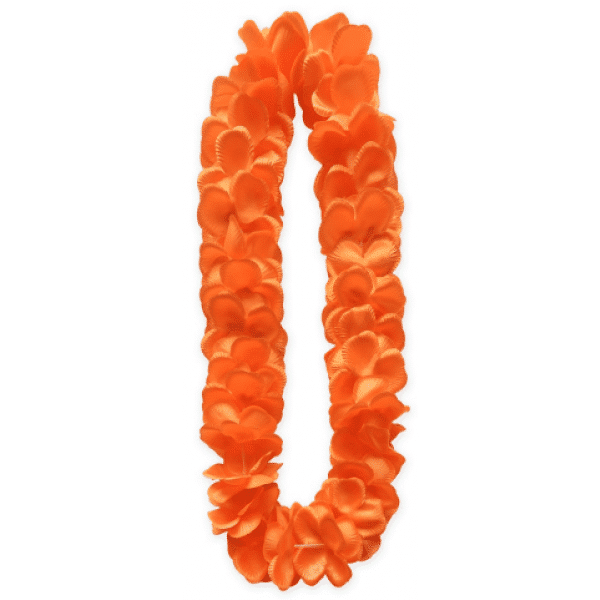 Havajský náhrdelník saténový oranžový, 120cm