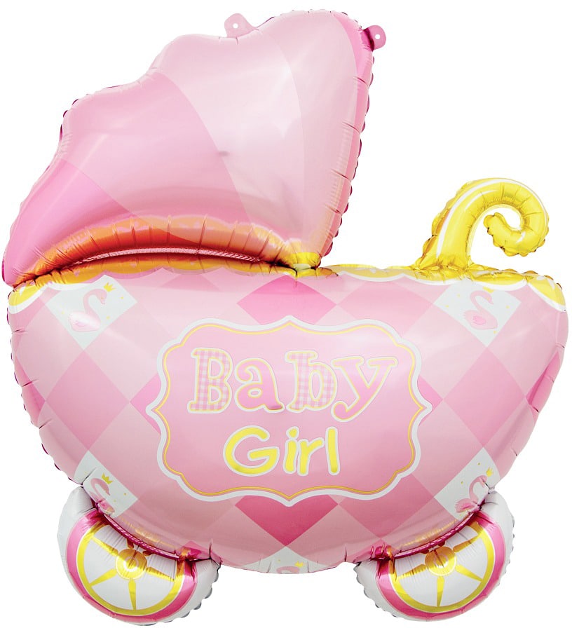 Fóliový balón kočík Baby Girl, 60cm