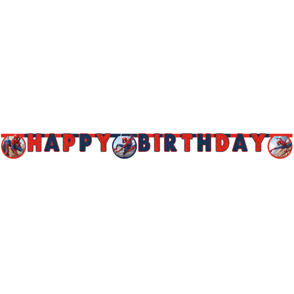 Girlanda Spiderman Crime Fighter nápis Happy Birthday, 200cm