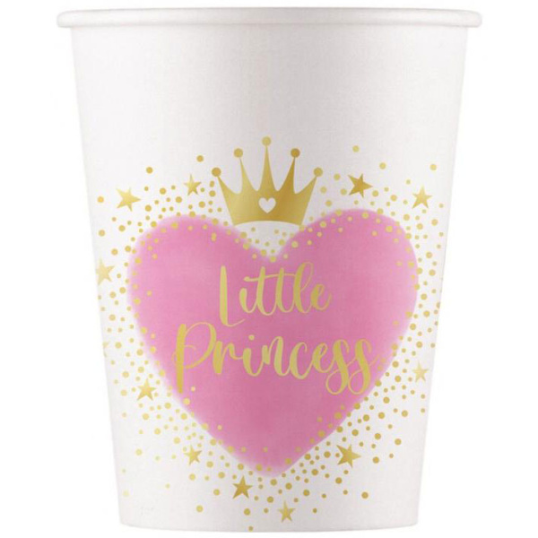 Papierové poháre Little Princess, 200ml, 8ks